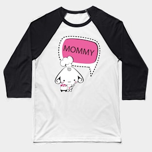 Loving Mommy Dog Cartoon with Heart Baseball T-Shirt